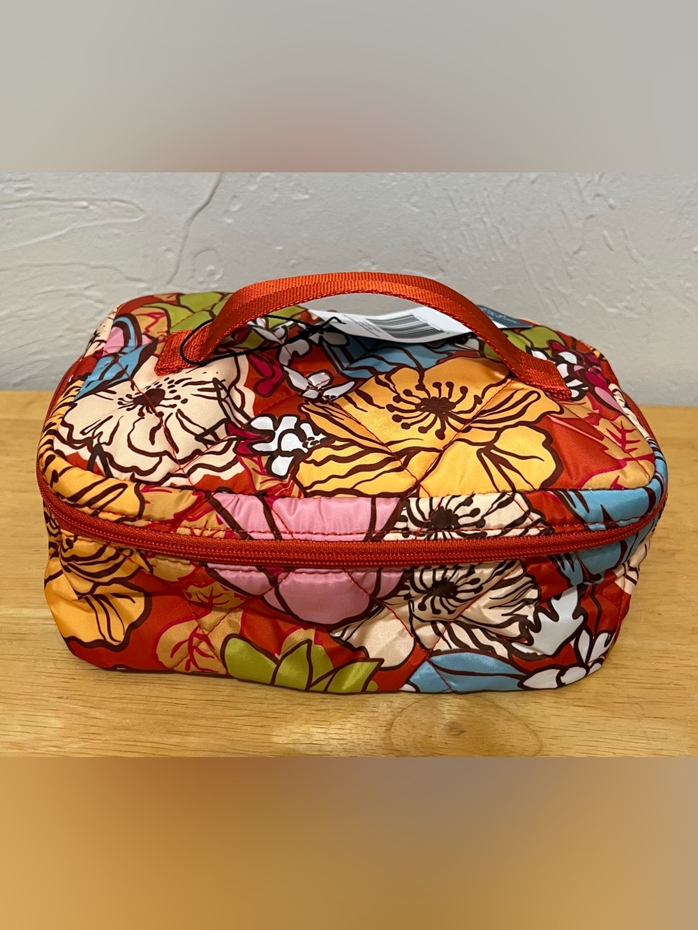Vera Bradley Red Multi Floral Quilted Cosmetic Case